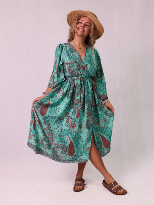 Sukienka wiązana, zielona