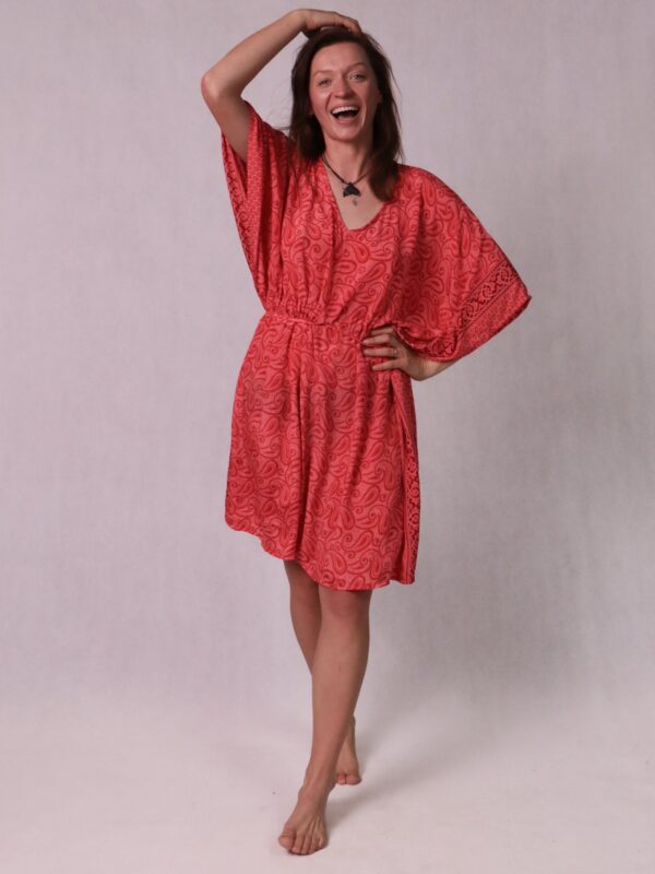 Letnia sukienka tunikowa, różowa