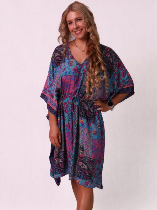 Letnia sukienka tunikowa, niebieska