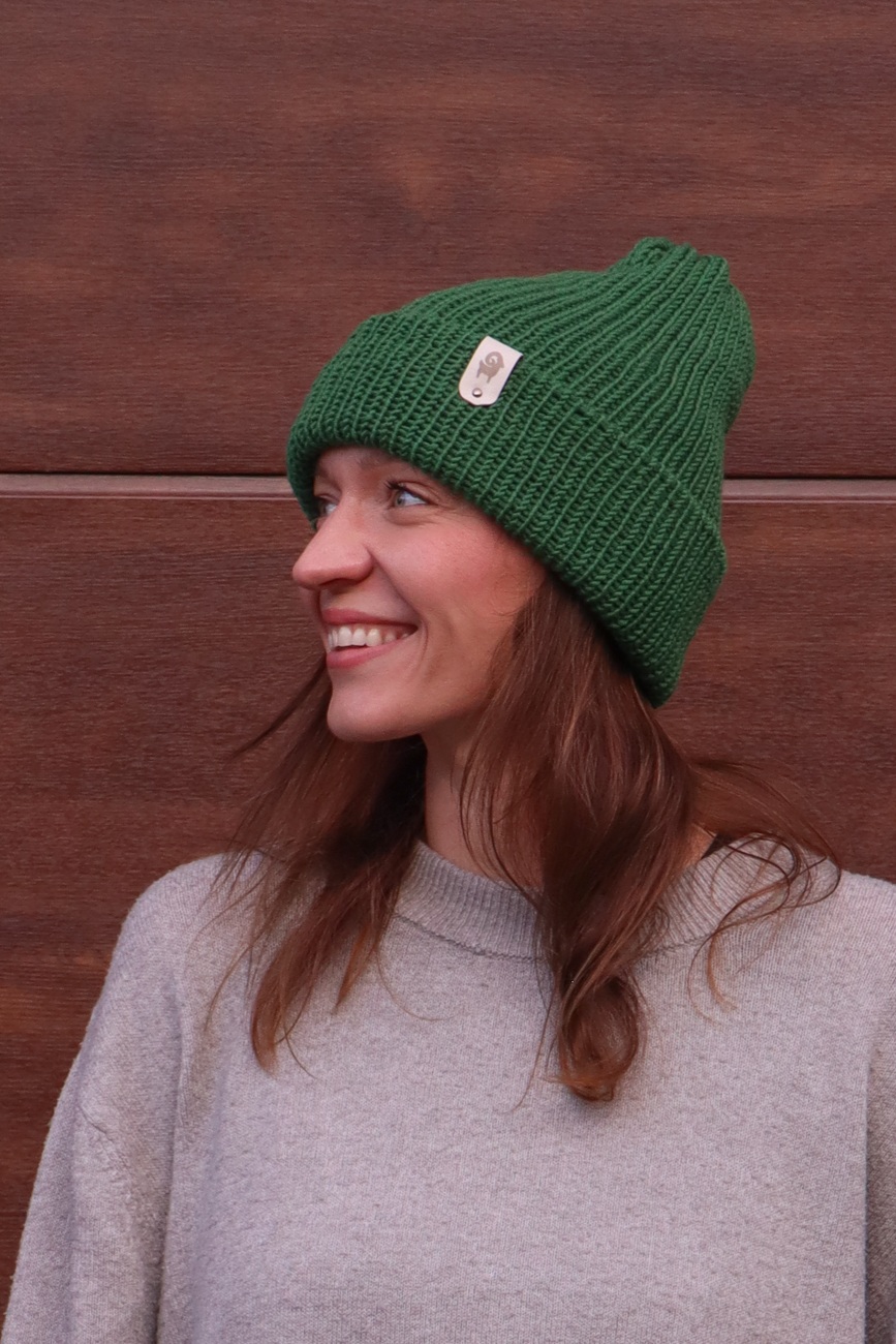 Czapka merino Zielona - obrazek 4