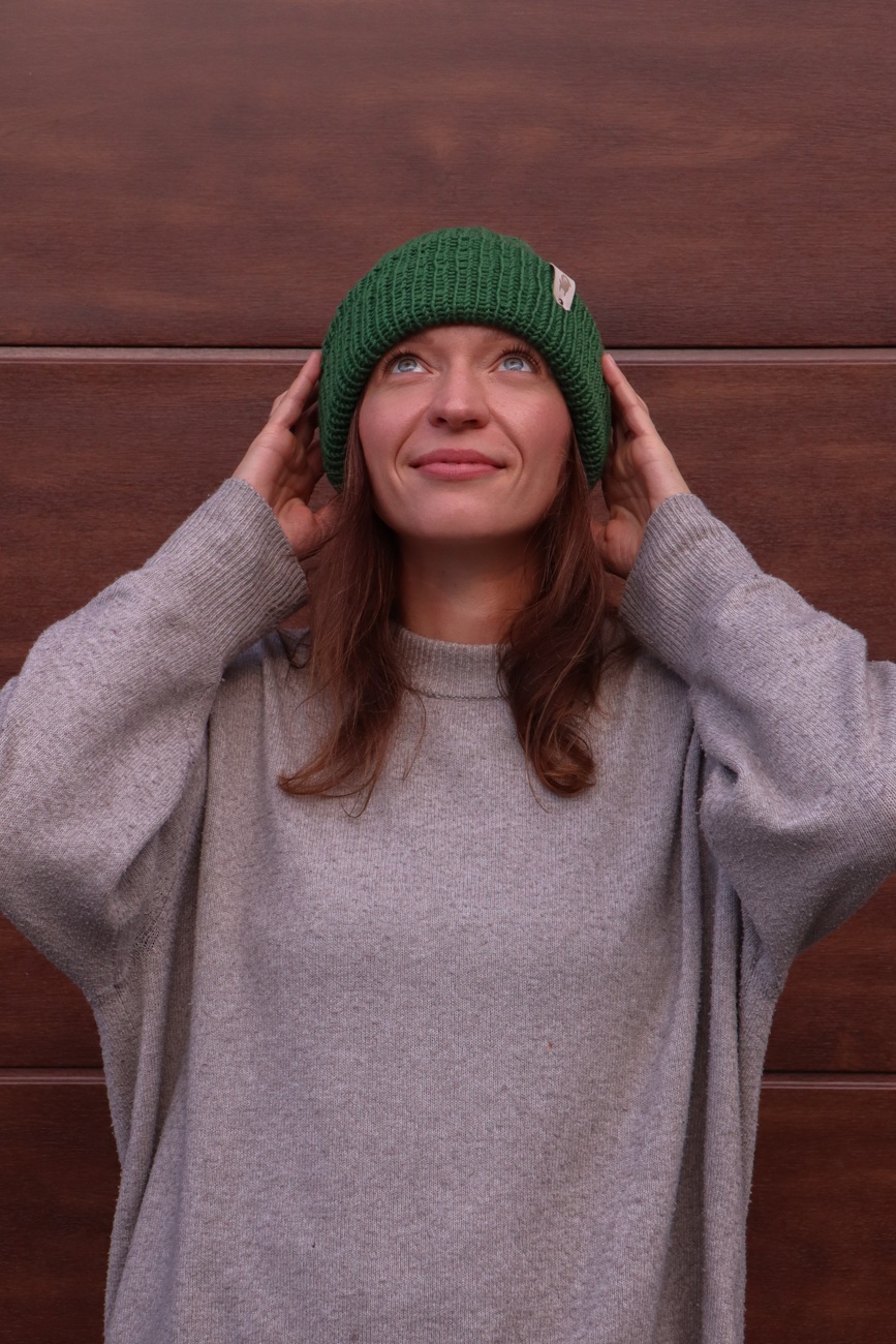 Czapka merino Zielona - obrazek 5