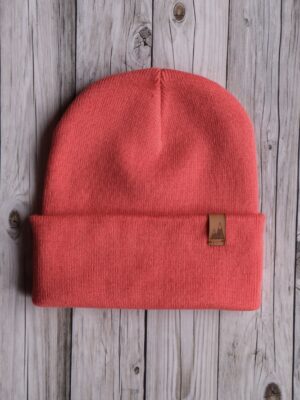 beanie koralowa (2) Czapka uniwersalna beanie koralowa