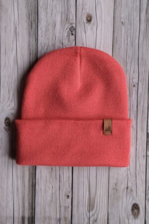 Czapka uniwersalna beanie koralowa