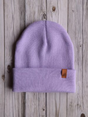 beanie liliowa (2) Czapka uniwersalna beanie liliowa