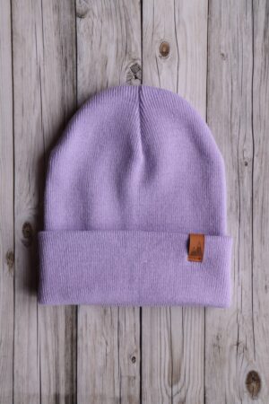 Czapka uniwersalna beanie liliowa