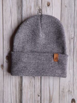 beanie szary melanż (2) Czapka uniwersalna beanie szary melaż