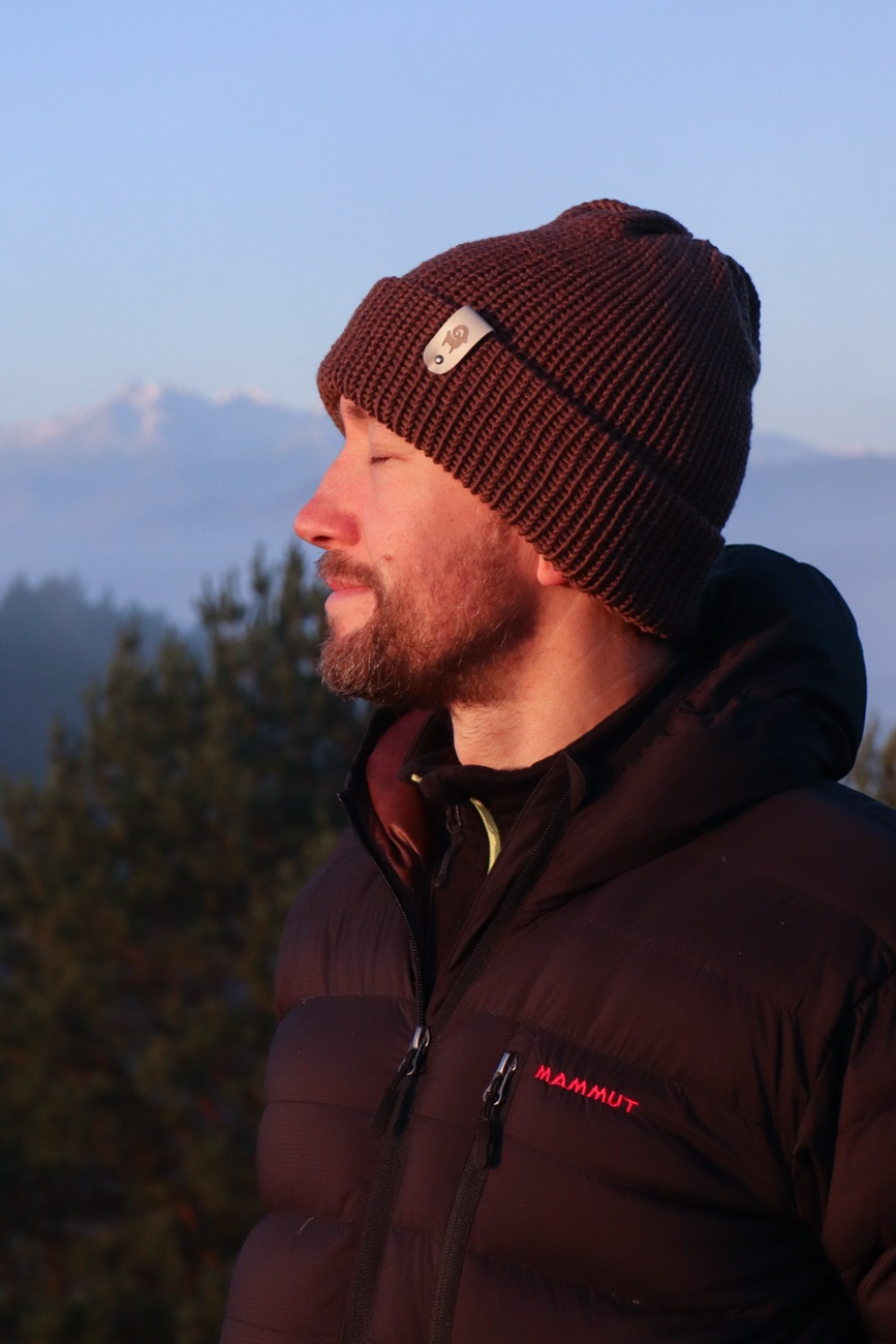 Czapka merino Brązowa - obrazek 3