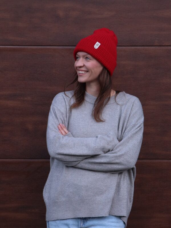 Wyprzedane! Czapka merino Czerwona