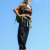 Damskie spodnie parachute z odpinanymi nogawkami - czarne