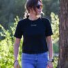 crop top Damska koszulka crop top Bistari - czarna
