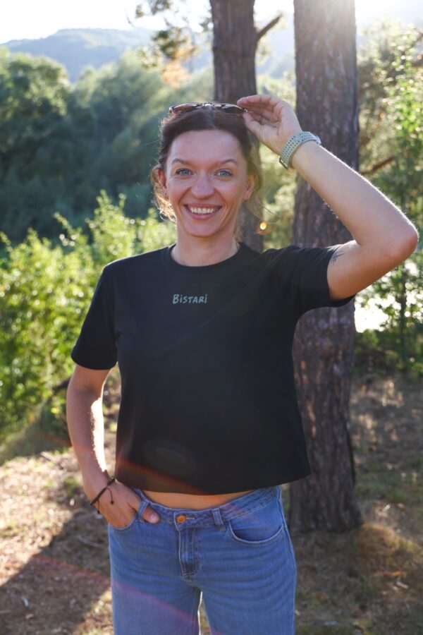 crop top Damska koszulka crop top Bistari - czarna