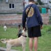 longsleeve into the wild Longsleeve oversize Into The Wild - granatowy marmur