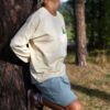 Longsleeve oversize Take It Slow - masełkowy