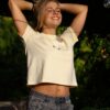 crop top Damska koszulka crop top Bistari - masełkowa