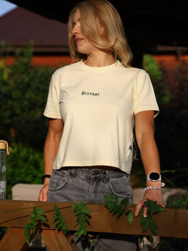 crop top Damska koszulka crop top Bistari - masełkowa