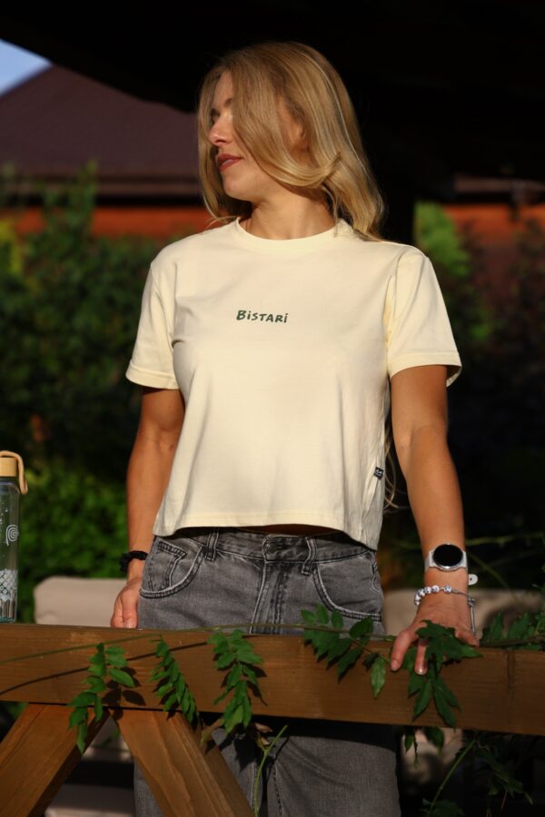 crop top Damska koszulka crop top Bistari - masełkowa