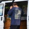 0E3A8932 Koszulka oversize Slow Living Full Feeling - granatowy marmur