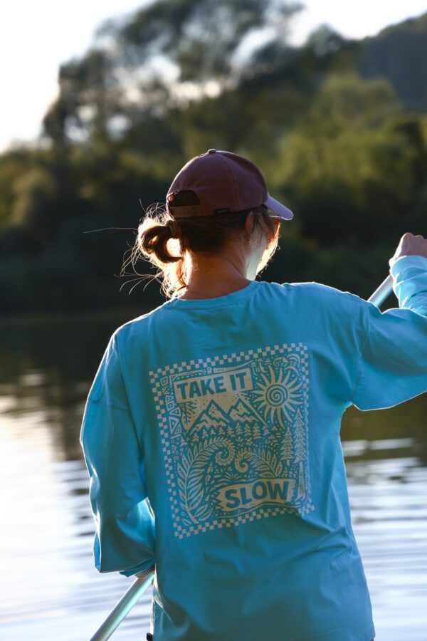 Longsleeve take it slow Longsleeve oversize Take It Slow - niebieski